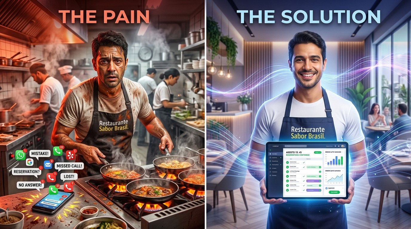 Comparativo da Dor vs Solução com IA